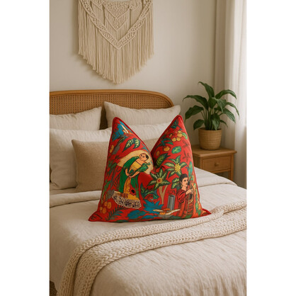Cultura Mexicana Cotton Cushion Cover - Bohemian Inspired