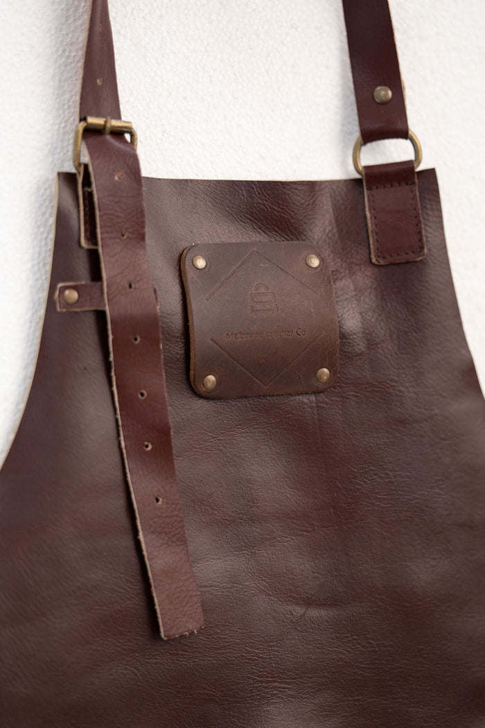 Classic Chestnut Leather Apron - Handmade & Durable