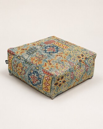 Tribal Ottoman Cushion Cover | Multicolor Boho Handwoven Pouf