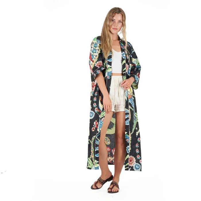 Frida Cotton Kimono Bathrobe Nightwear Dressing Gown
