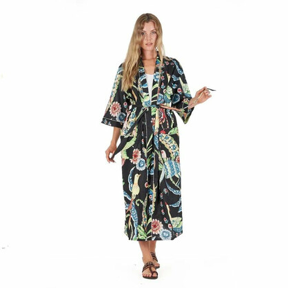 Frida Cotton Kimono Bathrobe Nightwear Dressing Gown