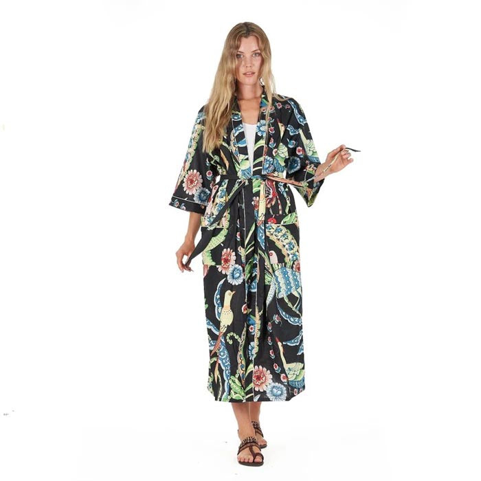 Frida Cotton Kimono Bathrobe Nightwear Dressing Gown