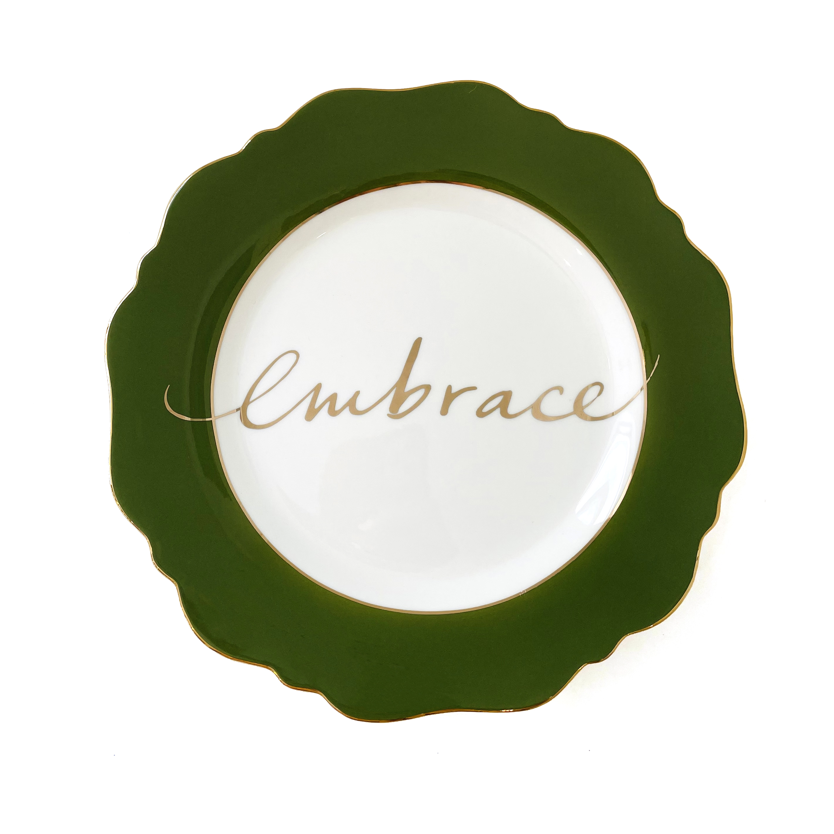 Olive Green 'Embrace' Side Plate