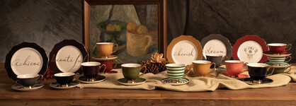 Aubergine Teacup and Saucer