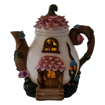 Solar Blossom Teapot Fairy House