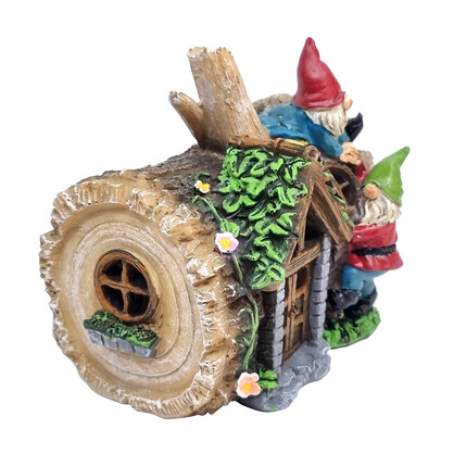 Solar Log House w/Gnomes