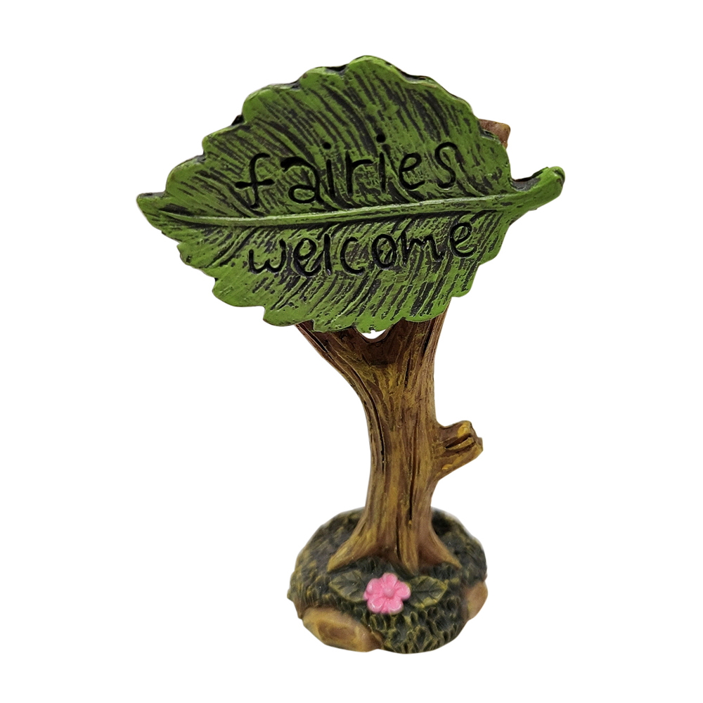 "Fairies Welcome" Sign - Leaf Design