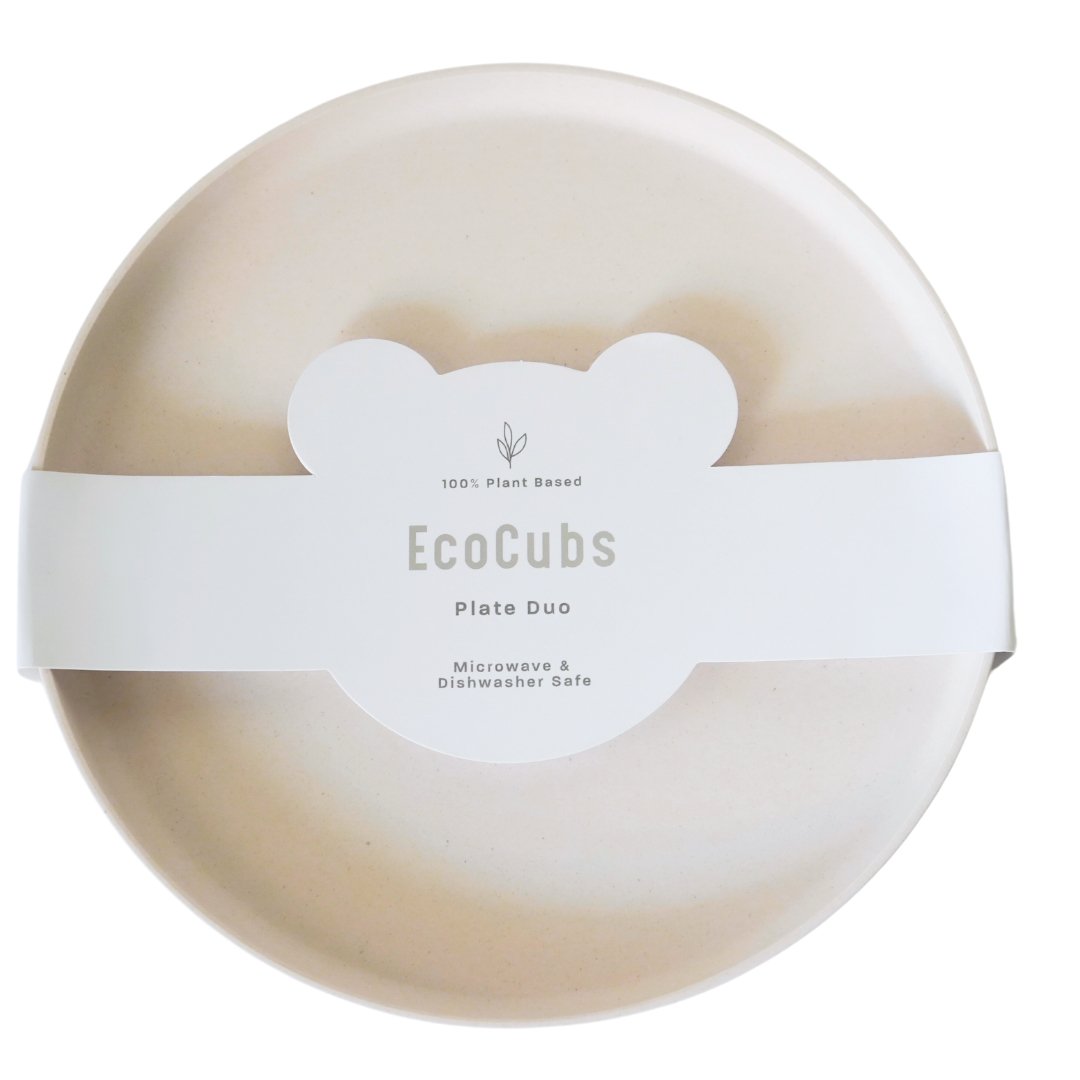 EcoCubs Bamboo Plates. 100% plant-based. Natural White