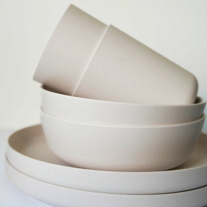 EcoCubs Bamboo Plates. 100% plant-based. Natural White