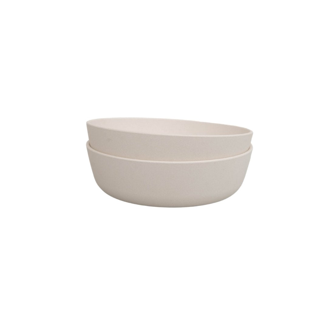 EcoCubs Bamboo Bowl Set. 100% Plant-based. Natural White