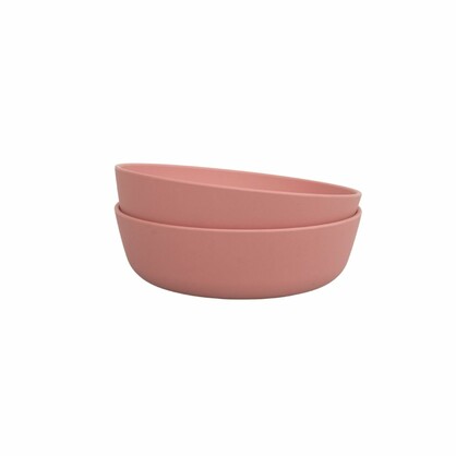 EcoCubs  Bamboo Bowl Set. 100% Plant-based. Pink Clay