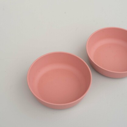 EcoCubs  Bamboo Bowl Set. 100% Plant-based. Pink Clay