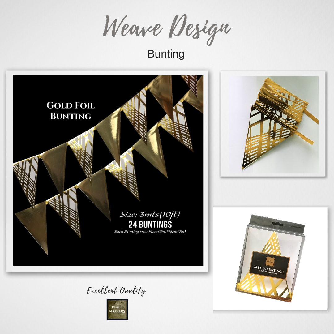Weave Design Foil Buntings