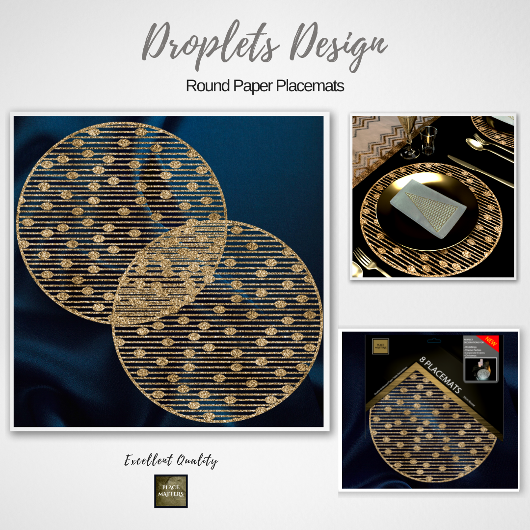 Droplets Design Round Placemats