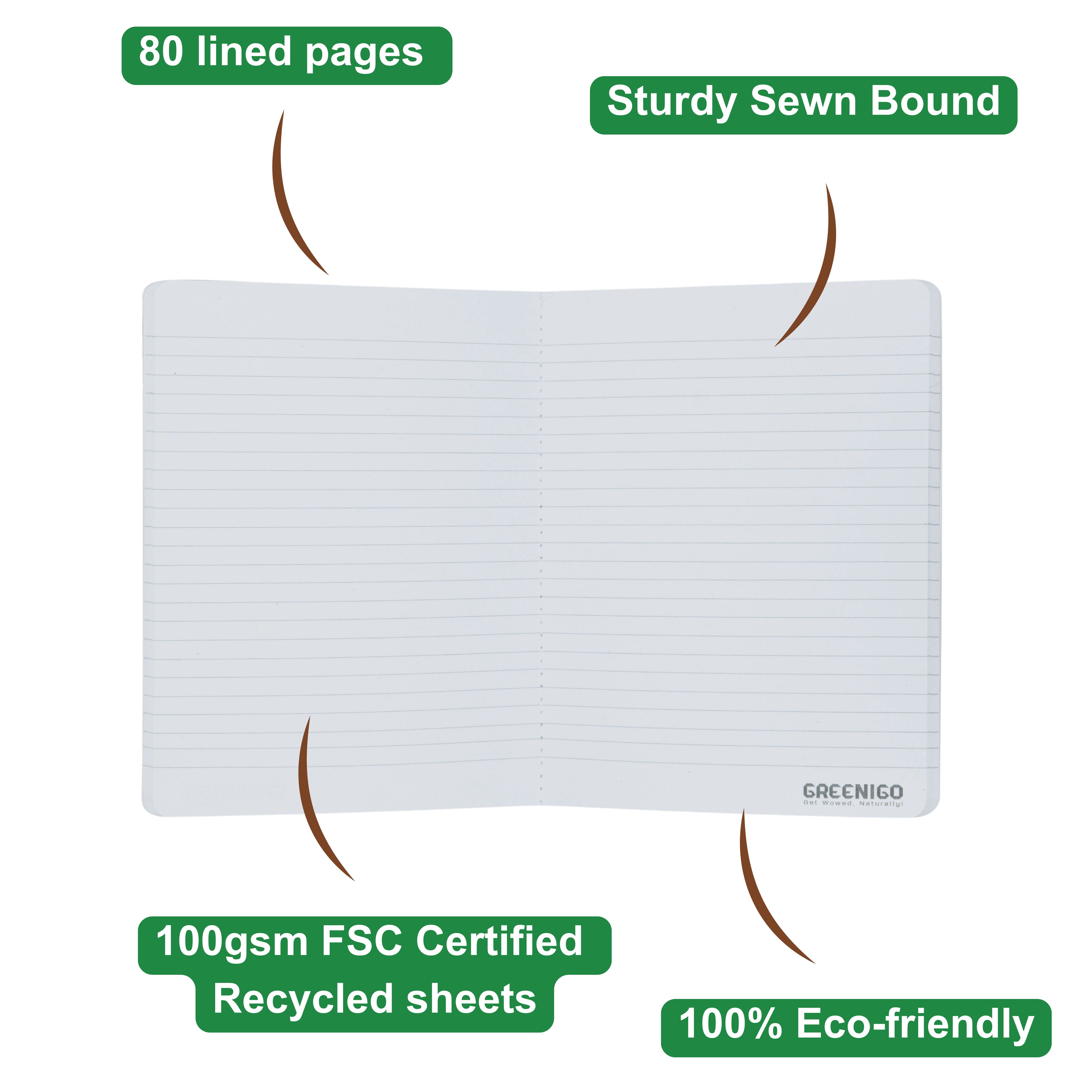 B6 Wood Cover Notebook (Lined) - Camping Trip