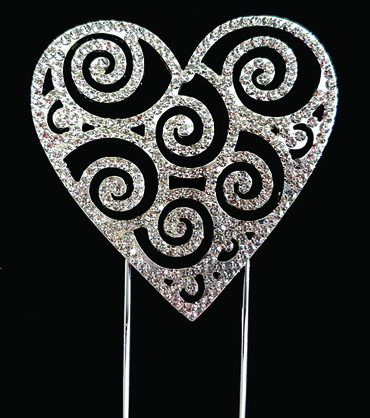 PREMIUM DIAMOND CAKE TOPPER FILIGREE HEART