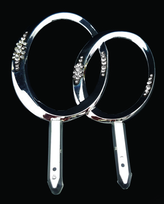 CAKE TOPPER ACRYLIC MIRROR INFINITY RINGS 10CM WIDE X 13CM HIGH