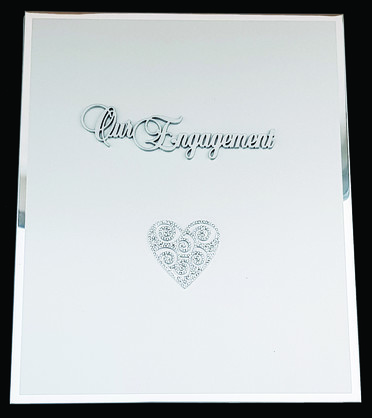 DESIGNER ENGAGEMENT ALUMINUM PHOTO ALBUM DIAMOND FILIGREE HEART