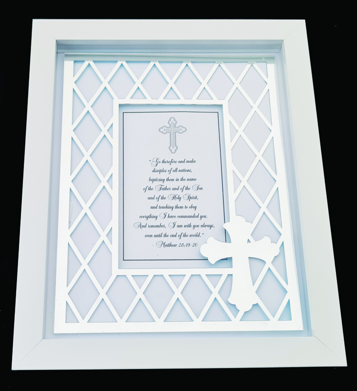 DESIGNER EXQUISITE SHADOW BOX FRAME CROSS 4x6