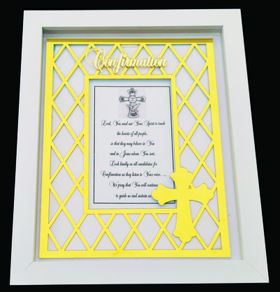 DESIGNER EXQUISITE SHADOW BOX FRAME CONFIRMATION GOLD 4x6