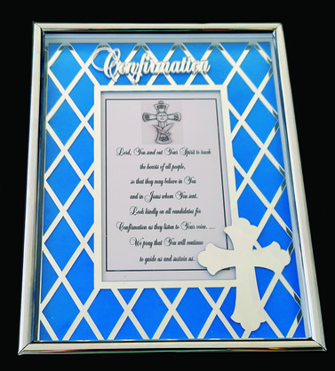 DESIGNER EXQUISITE METAL FRAME CONFIRMATION BLUE 4x6