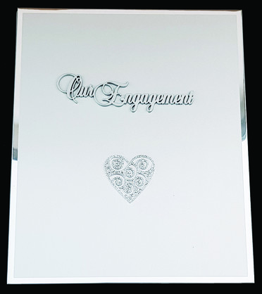 DESIGNER ENGAGEMENT ALUMINUM PHOTO ALBUM DIAMOND FILIGREE HEART