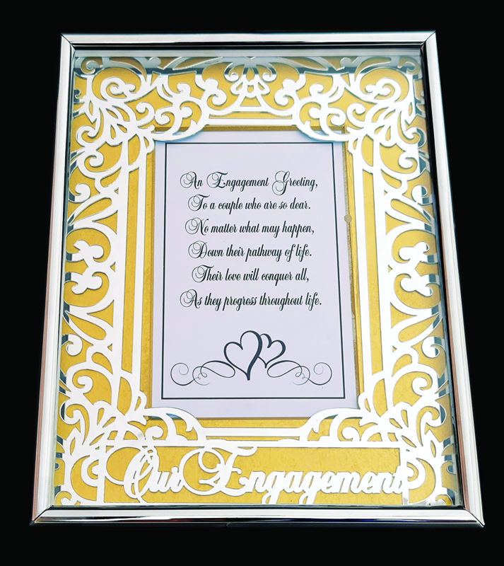 DESIGNER EXQUISITE METAL FRAME ENGAGEMENT GOLD 4x6