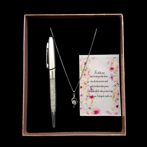 GIFT PACK NECKLACE & CRYSTAL STYLUS PEN