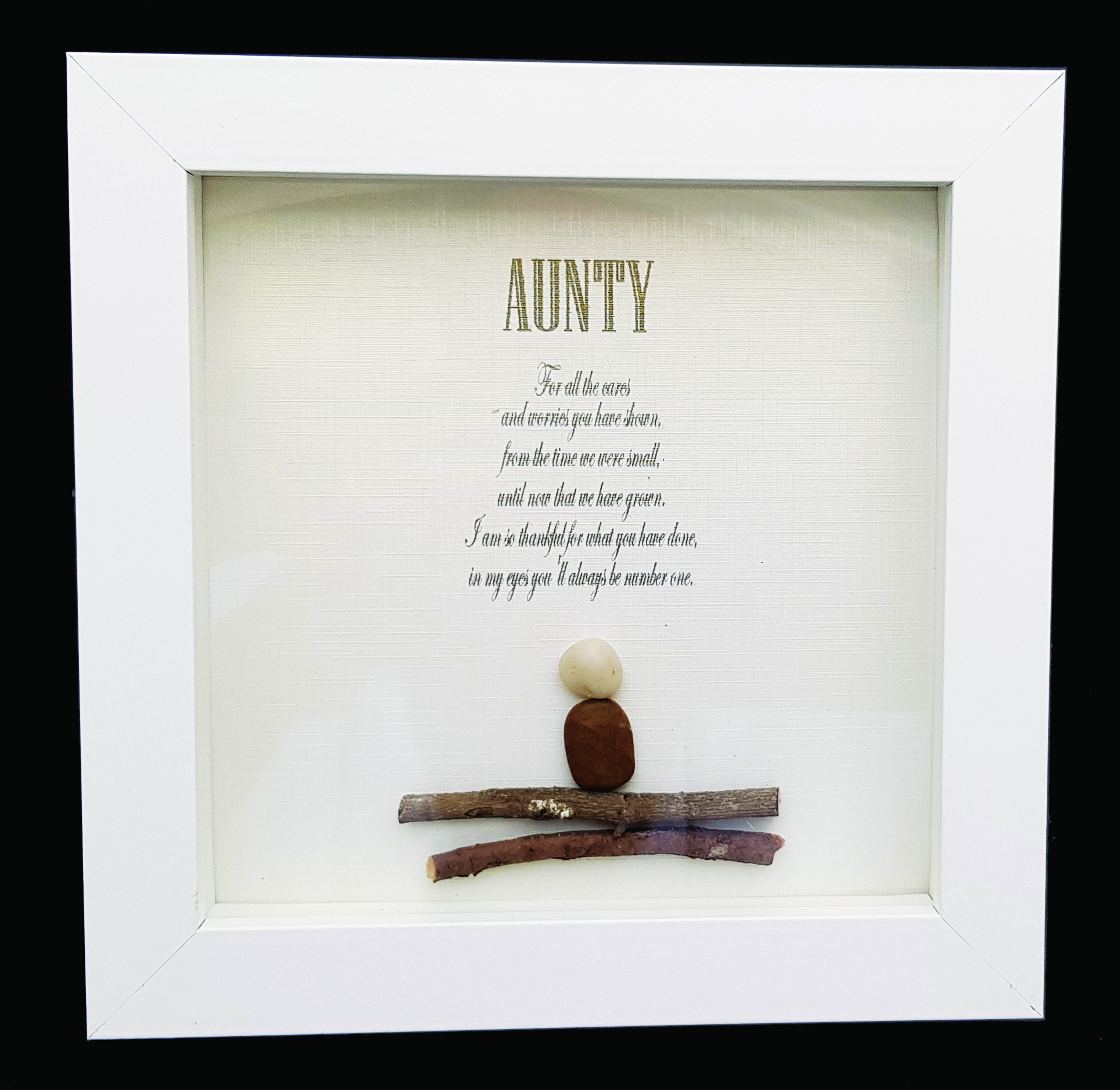 DESIGNER POEM PEBBLE PLAQUE AUNTY