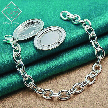 DESIGNER 925 STERLING SILVER LOCKET BRACELET EI-SS-BR9