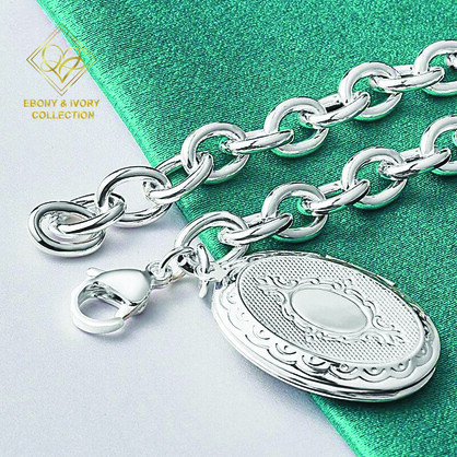 DESIGNER 925 STERLING SILVER LOCKET BRACELET EI-SS-BR9