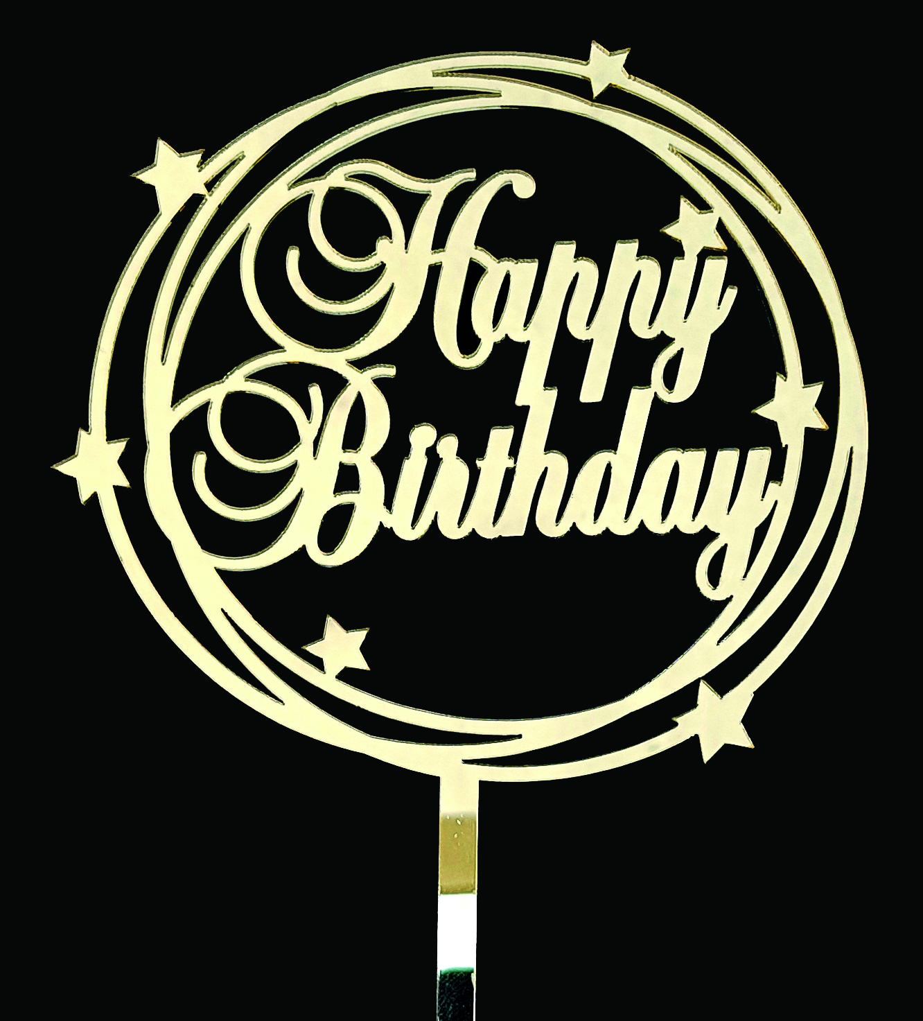 18TH-80TH HAPPY BIRTHDAY GOLD STAR ACRYLIC CAKE TOPPER