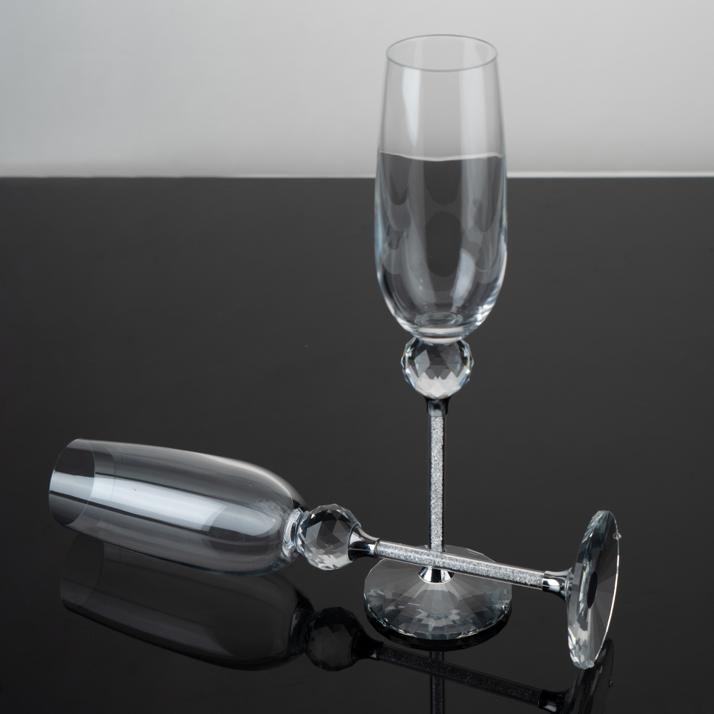 PREMIUM CHAMPAGNE FLUTES - CRYSTAL BALL