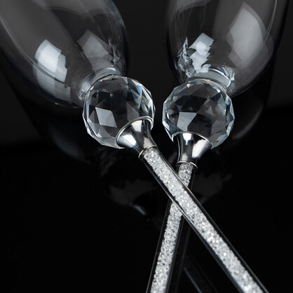 PREMIUM CHAMPAGNE FLUTES - CRYSTAL BALL