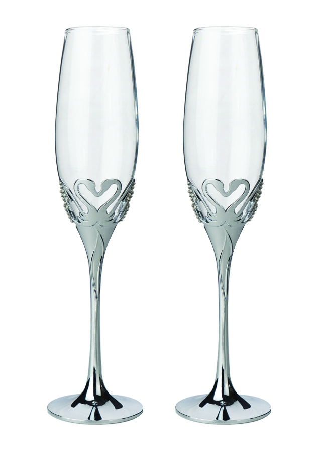 PREMIUM CHAMPAGNE FLUTES - SWAN HEART