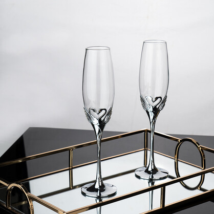 PREMIUM CHAMPAGNE FLUTES - SWAN HEART