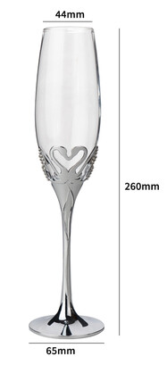 PREMIUM CHAMPAGNE FLUTES - SWAN HEART