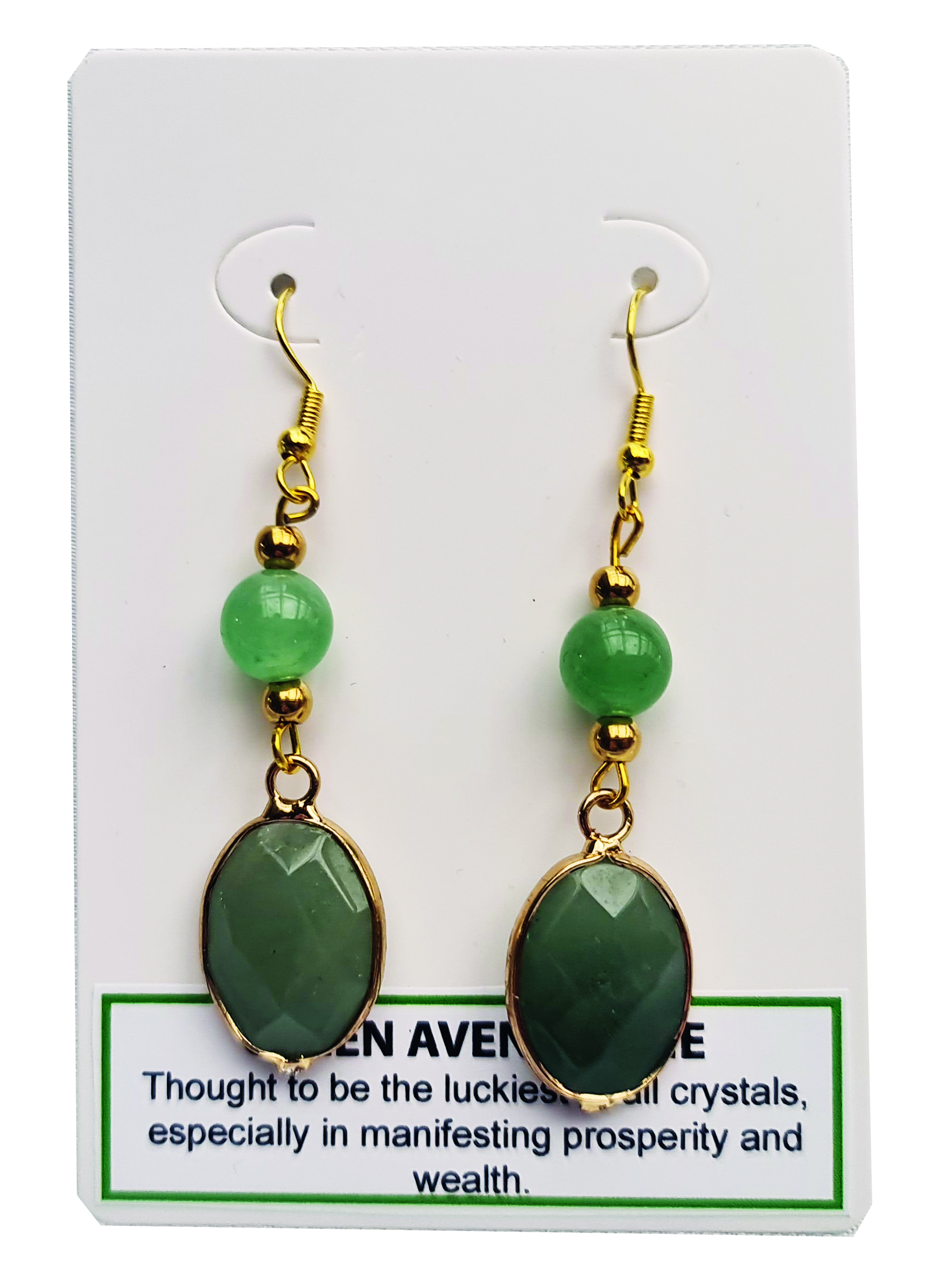 GREEN AVENTURINE QUARTZ DESIGNER CHARM EARRINGS EI-NS-ER13