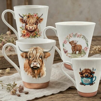 Highlander Cow Coffee Mugs 1