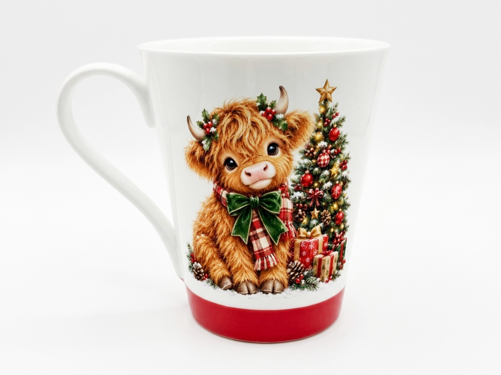 HIGHLANDER COW CHRISTMAS COFFEE MUGS