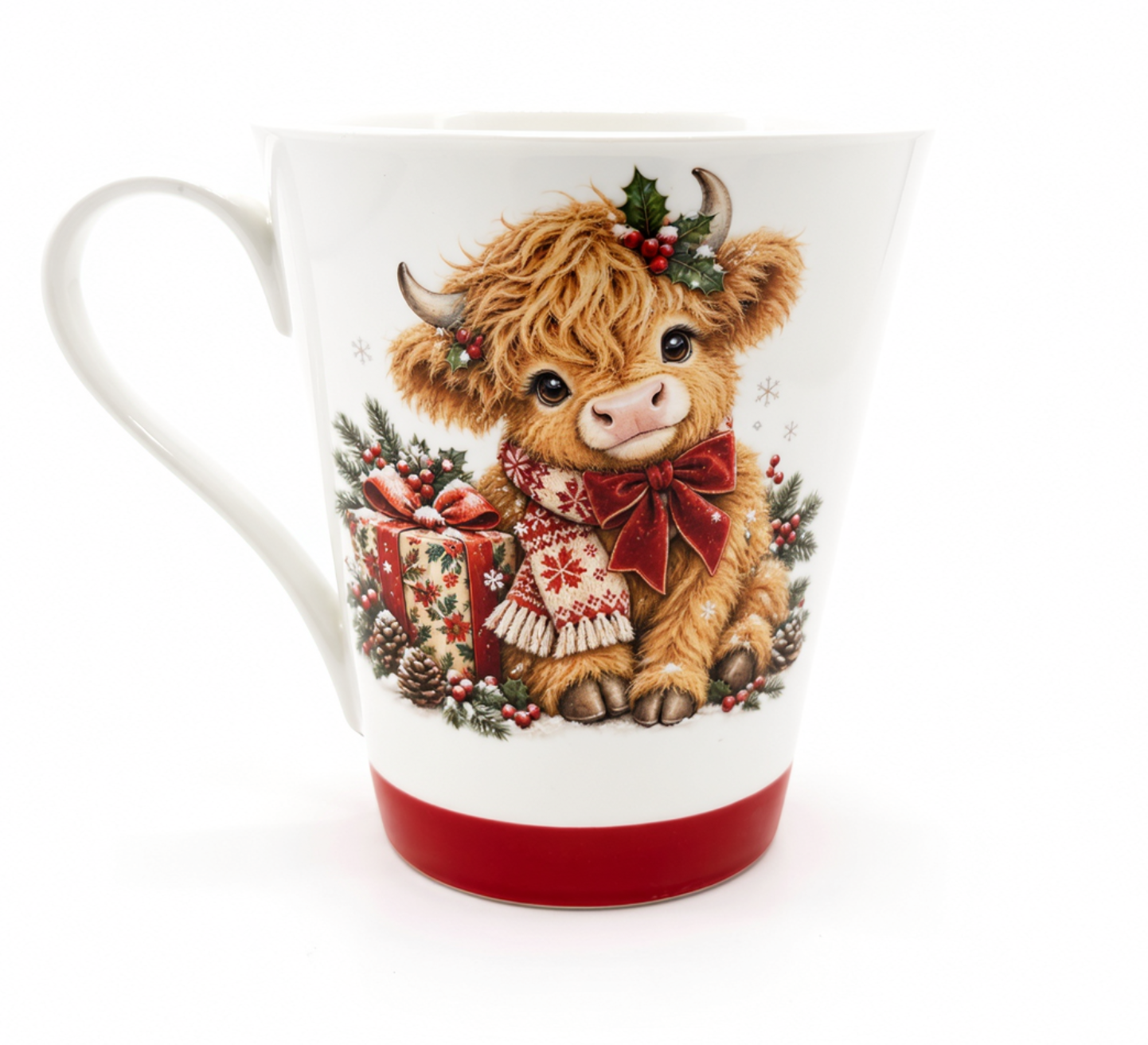 HIGHLANDER COW CHRISTMAS COFFEE MUGS