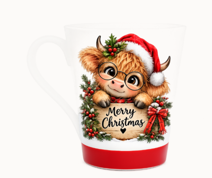 HIGHLANDER COW CHRISTMAS COFFEE MUGS