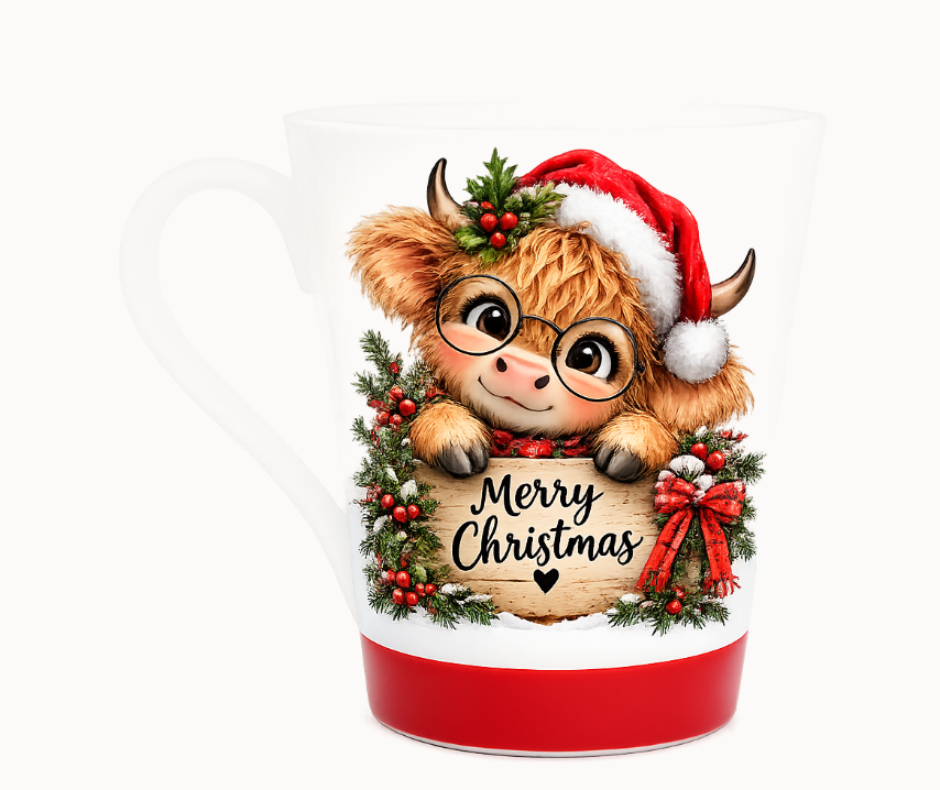 HIGHLANDER COW CHRISTMAS COFFEE MUGS