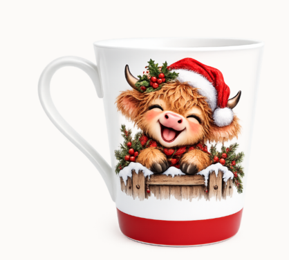 HIGHLANDER COW CHRISTMAS COFFEE MUGS