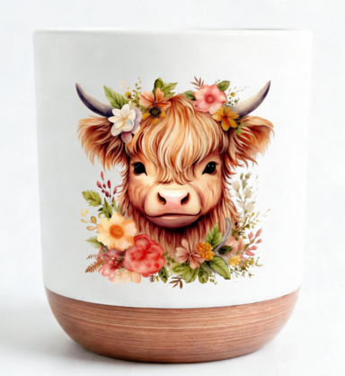 HIGHLANDER COW URN CANDLE HOLDER