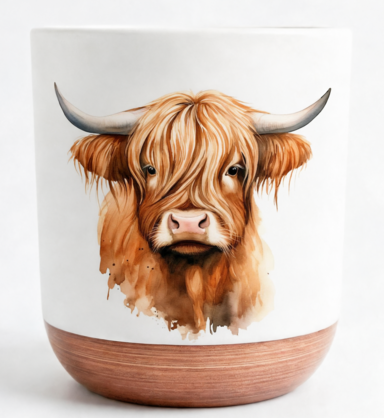 HIGHLANDER COW URN CANDLE HOLDER