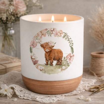 HIGHLANDER COW URN CANDLE HOLDER