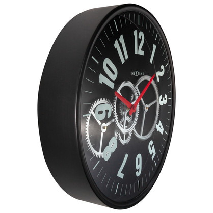 NeXtime Modern Gear Wall Clock 36cm - Black