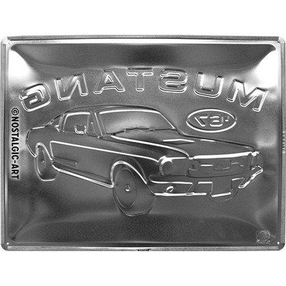 Nostalgic-Art Large Sign Ford Mustang - Red 1967 GT 30x40x0.5cm