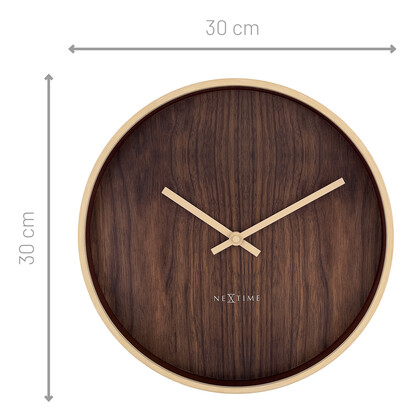 NeXtime Oslo Wall Clock 30cm - Dark Brown